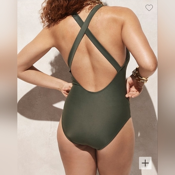 J. Crew Blue Cross Back One Piece Swimsuit - Picture 10 of 11